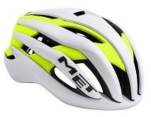 ČELADA MET TRENTA bela/safety rumena + lučka + nalepke