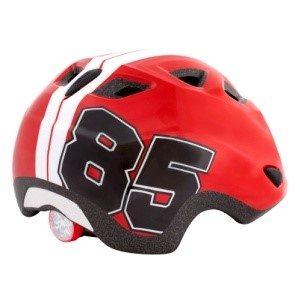 ČELADA MET GENIO rdeča "85" + lučka + mrežica